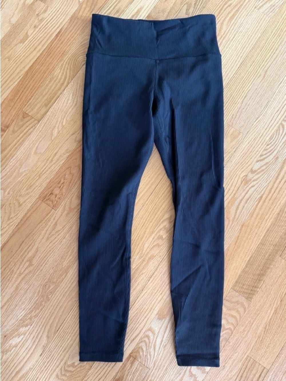 Athleta Black Ribbed Elation High-Waist Leggings